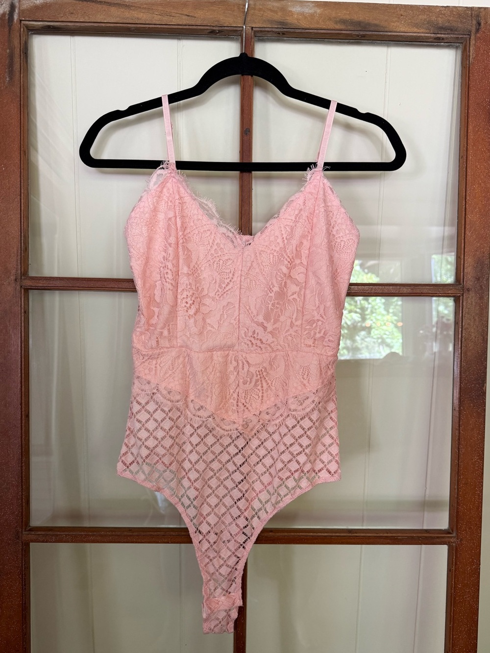 Willow & Root Blush Pink Lace Overlay Bodysuit Coquette Balletcore - Small